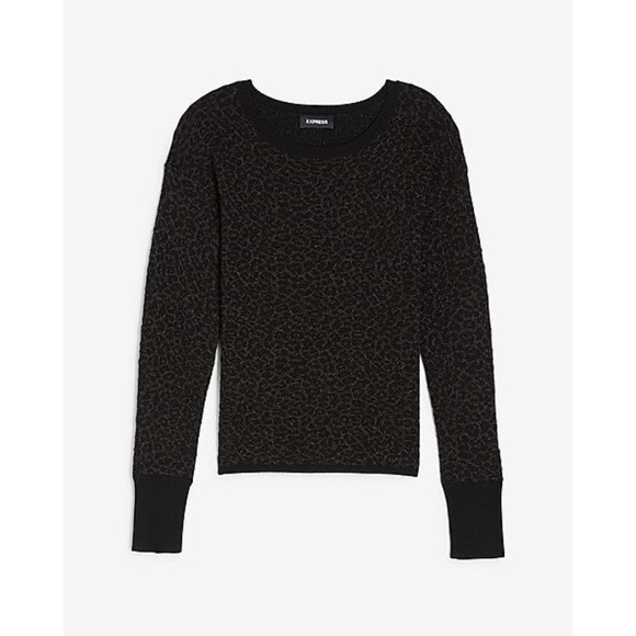 Express Metallic Leopard Crew Neck Sweater XS - Picture 3 of 6